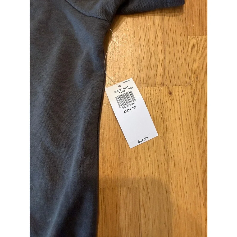 Old Navy Boys XL 14-16 Short Sleeve Hoodie Gray Surf Jeep French Terry NWT